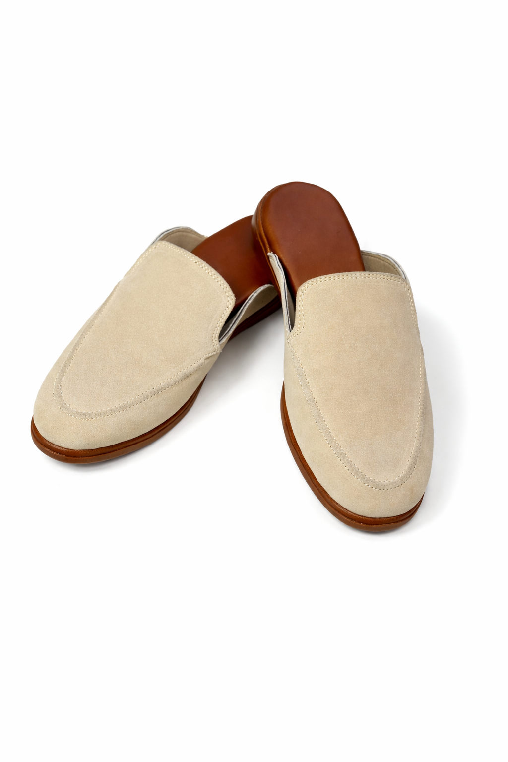 SBM-02 Sand Suede Mules