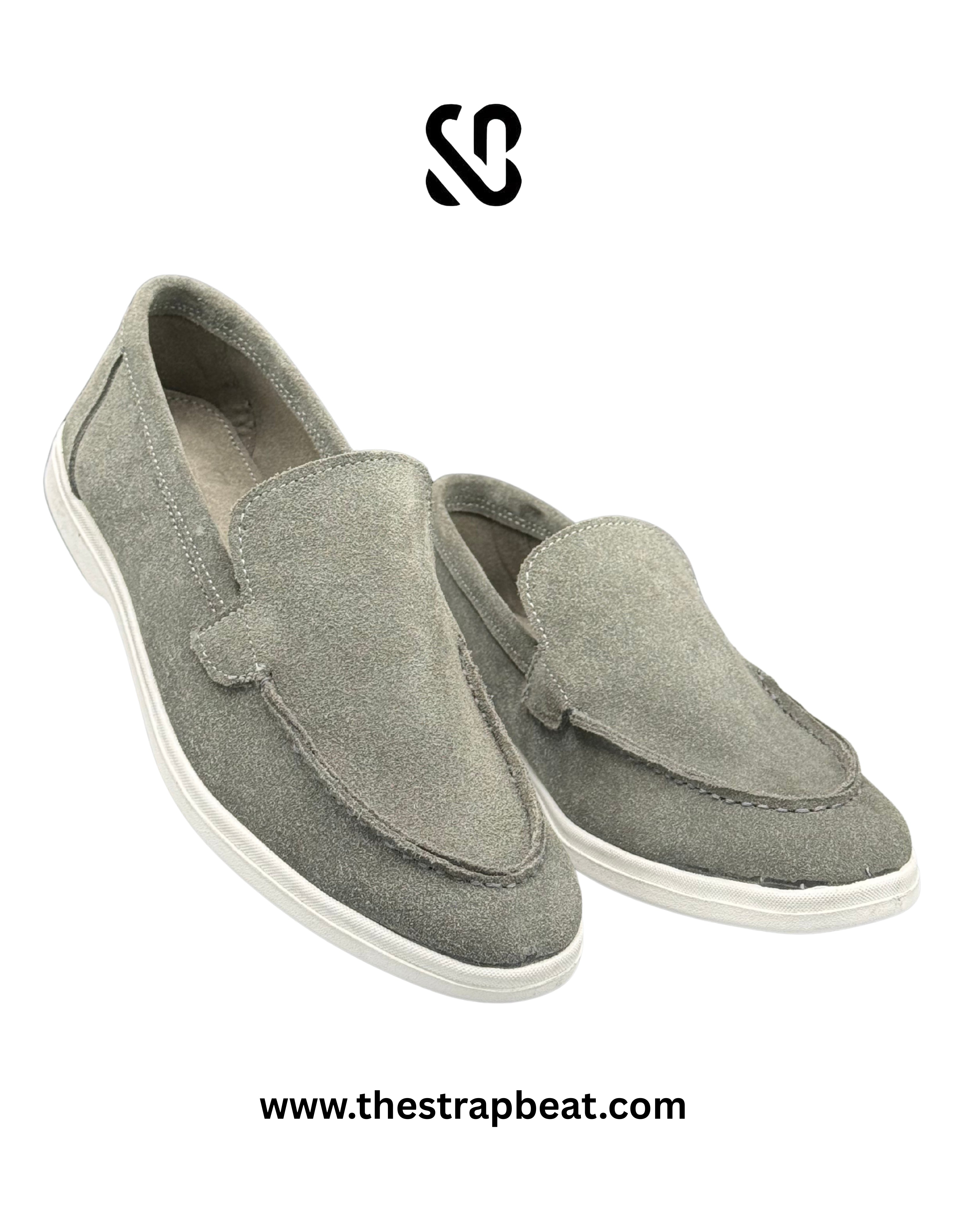 SB-46 Grey Suede Loafers