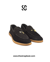 SB-47 Deep Black Suede Loafers