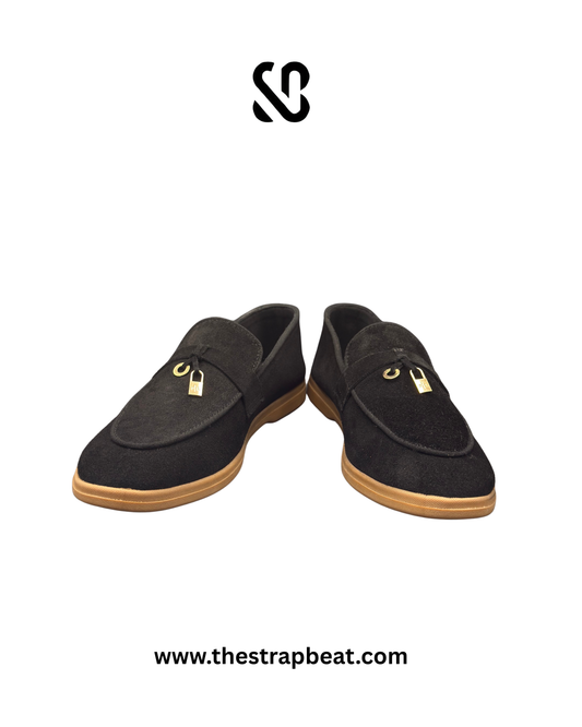 SB-47 Deep Black Suede Loafers