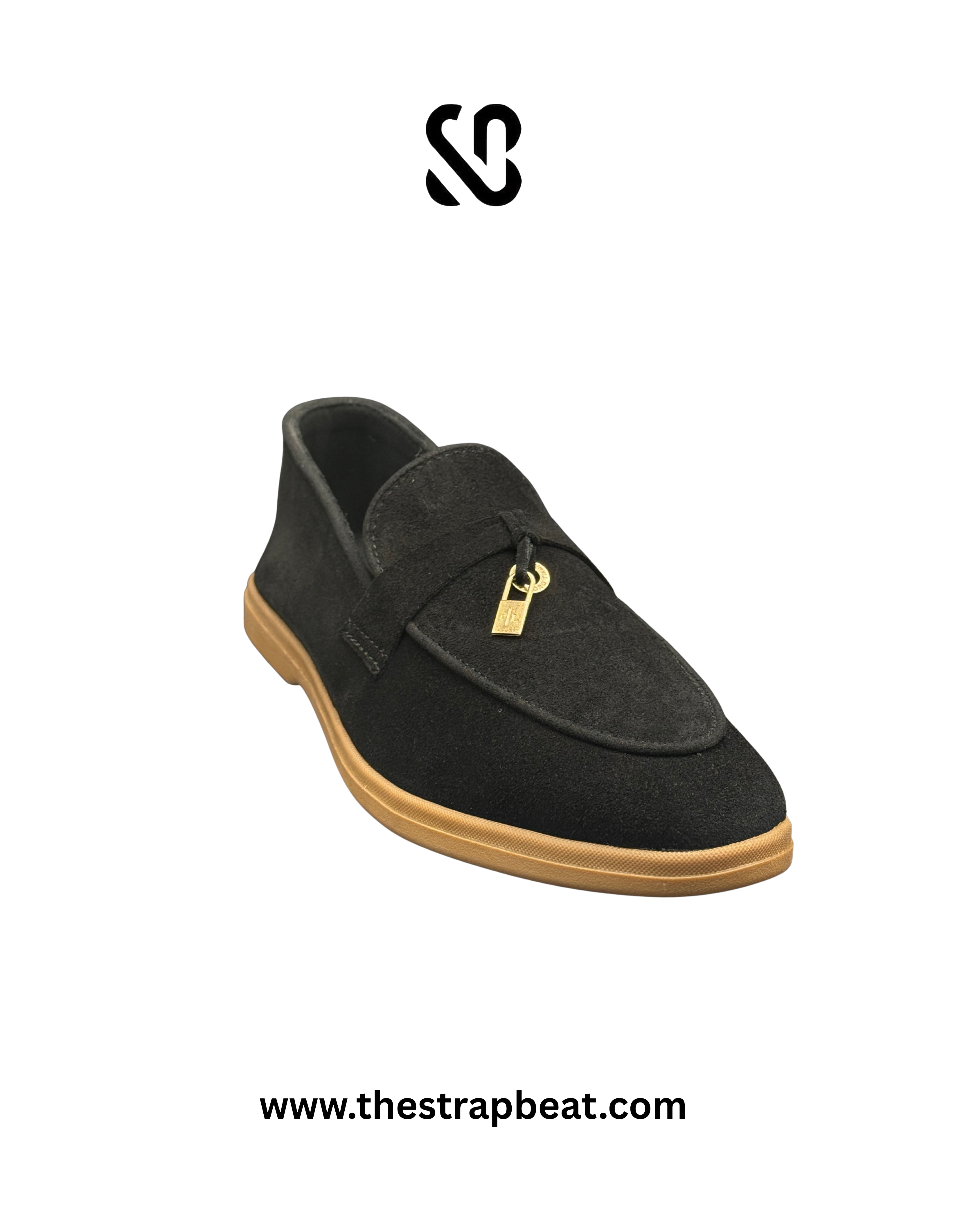 SB-47 Deep Black Suede Loafers