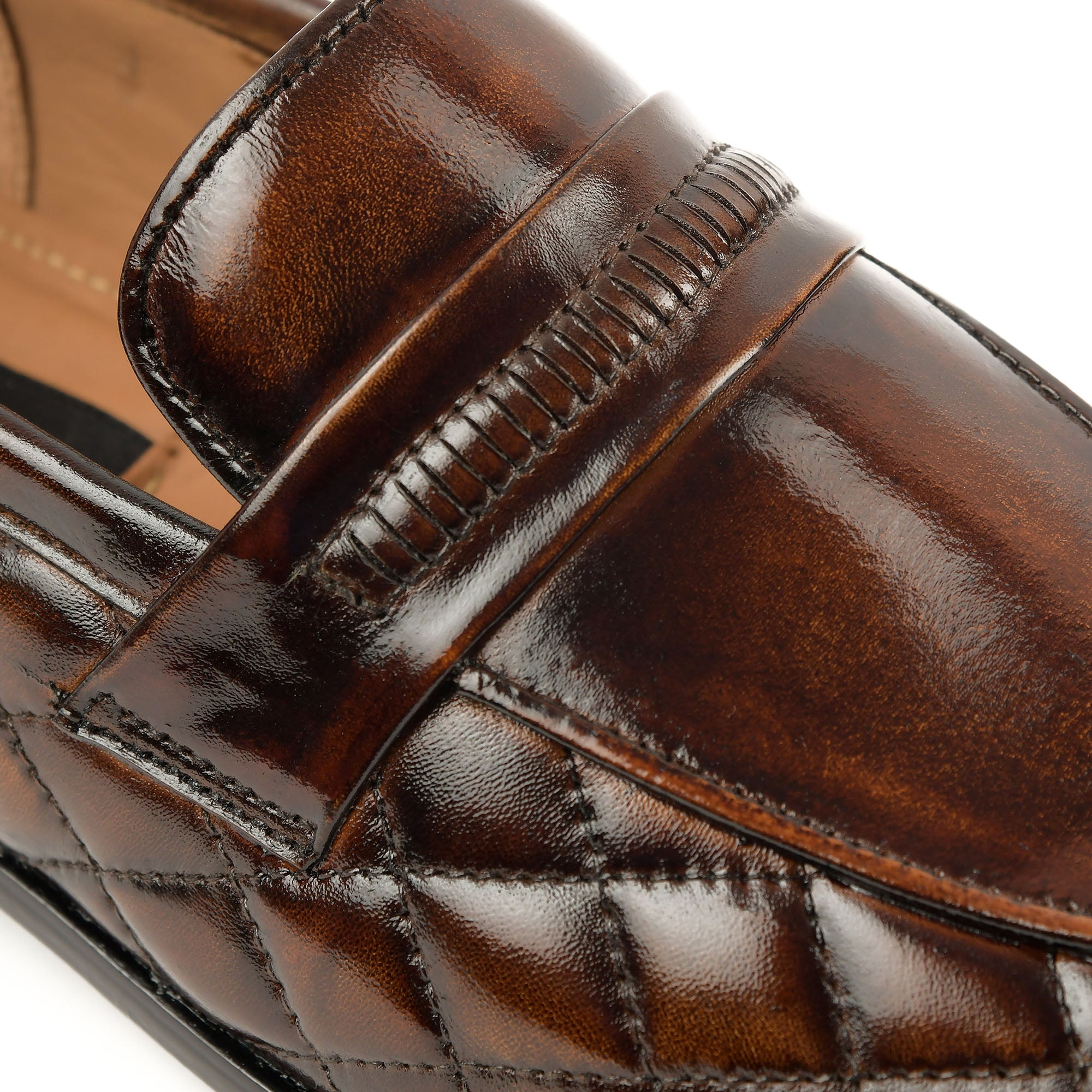 SB-11 Side Stitch Penny | Elegant Brown  Leather Shoes