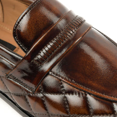 SB-11 Side Stitch Penny | Elegant Brown  Leather Shoes