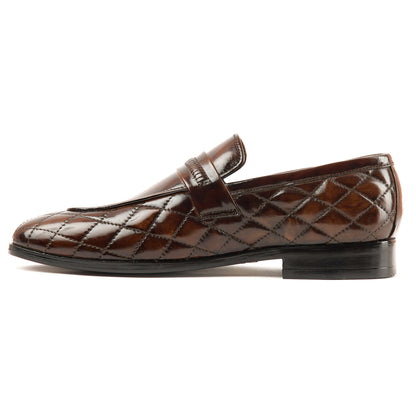 SB-11 Side Stitch Penny | Elegant Brown  Leather Shoes